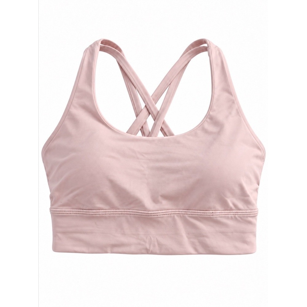 Lululemon 6  Small Energy Longline Bra Blush Pink Padded A - D Cup Crisscross